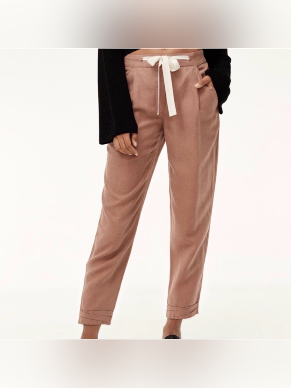 Aritzia Wilfred Allant Crop Trousers in Colour Nutmeg Size 6
